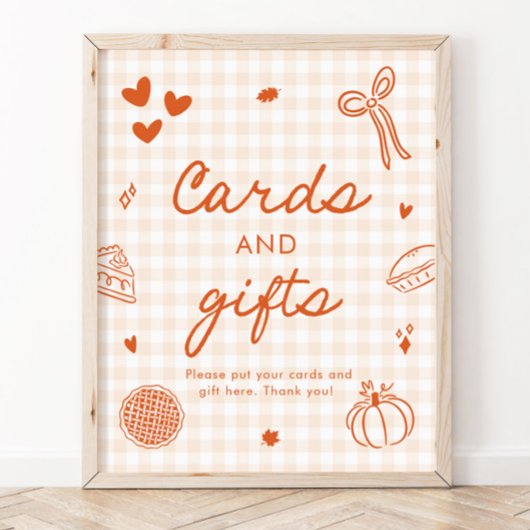 Herbst Orange Gingham Cutie Pie Karten und Geschen Poster