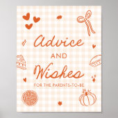 Herbst Orange Gingham Cutie Pie Rat und Wünsche Poster (Vorne)