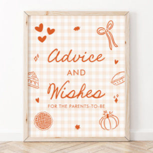 Herbst Orange Gingham Cutie Pie Rat und Wünsche Poster