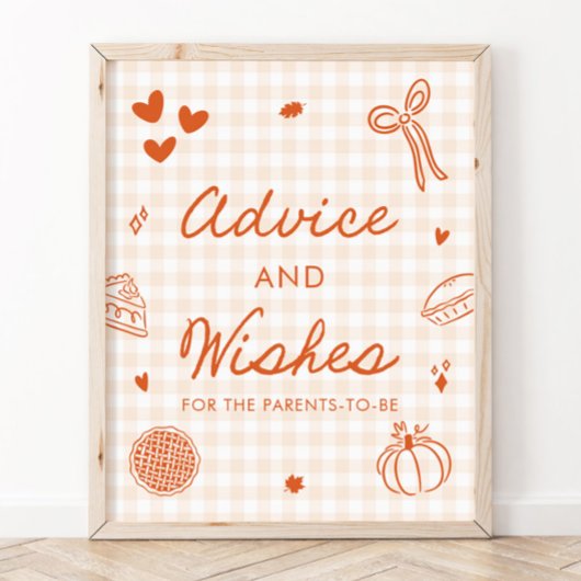 Herbst Orange Gingham Cutie Pie Rat und Wünsche Poster
