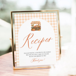 Herbst Orange Gingham Frisch Vom Markt Rezepte Poster