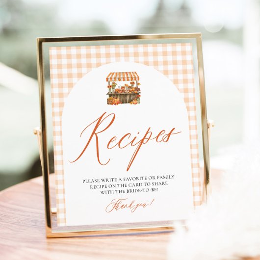 Herbst Orange Gingham Frisch Vom Markt Rezepte Poster