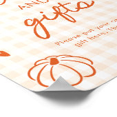 Herbst Orange Gingham Handgezeichnete Karten und G Poster (Ecke)
