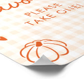 Herbst Orange Gingham Handgezeichnetes Geschenk Sc Poster (Ecke)