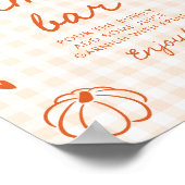 Herbst Orange Gingham Handgezeichnetes Mimosa-Bar- Poster (Ecke)