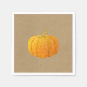 Herbst Orange Glitzer Glitter Kürbis Kraft Serviette