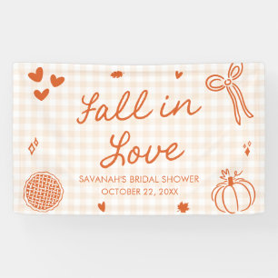 Herbst Orange Handgezeichnete Hochzeitsdusche "Fal Banner
