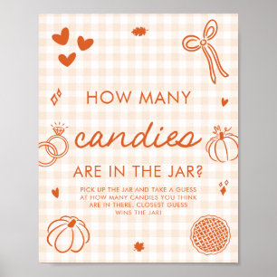 Herbst Orange Handgezeichnetes Errate-wie-viele-Sü Poster