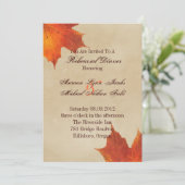 Herbst Orange Herbstlaub Hochzeitsessen Probe Einladung (Stehend Vorderseite)
