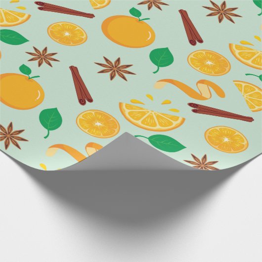 Herbst Orange HerbstZimt Nahtloser Erntedank Geschenkpapier (Ecke)