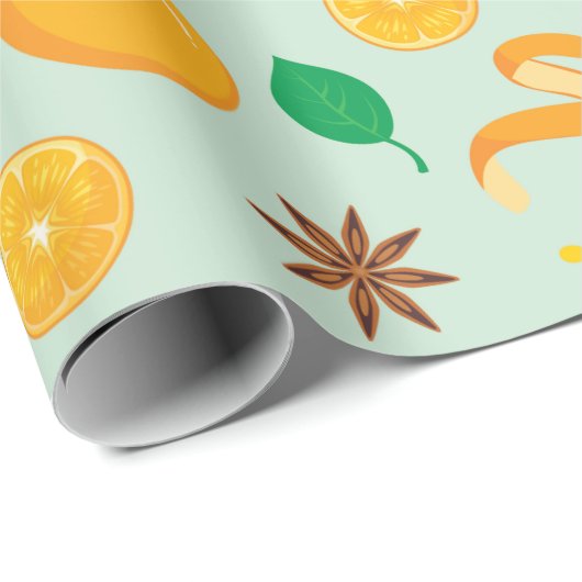 Herbst Orange HerbstZimt Nahtloser Erntedank Geschenkpapier (Rolleneckpunkt)