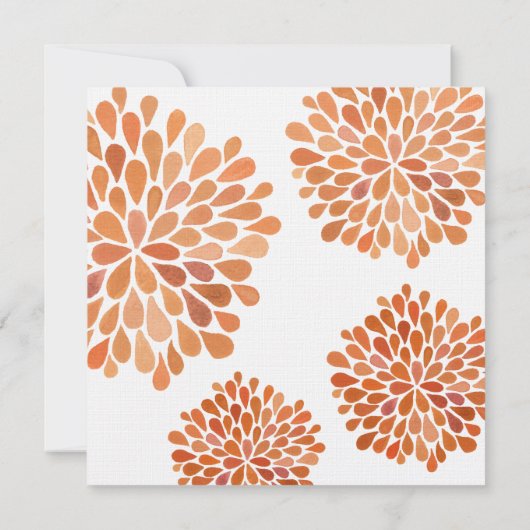 Herbst Orange Hochzeitsblüten laden ein Einladung (Rückseite)