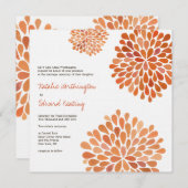 Herbst Orange Hochzeitsblüten laden ein Einladung (Vorne/Hinten)