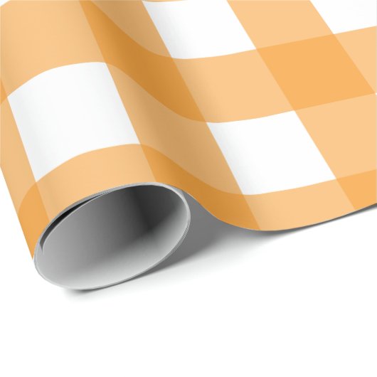 Herbst Orange Kariertes Muster Geschenkpapier (Rolleneckpunkt)
