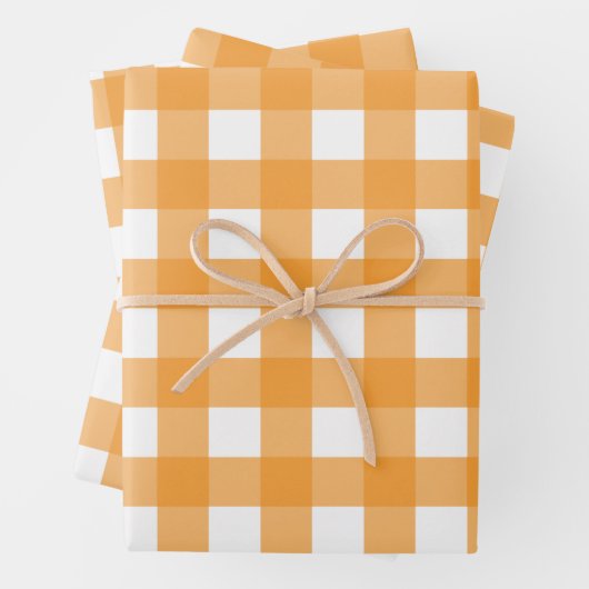 Herbst Orange Kariertes Muster Geschenkpapier Set (Beispiel)