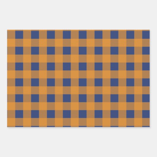 Herbst Orange Kariertes Muster Geschenkpapier Set (Vorderseite 2)