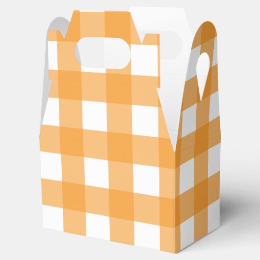 Herbst Orange Kariertes Muster Geschenkschachtel (Geöffnet)