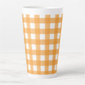 Herbst Orange Kariertes Muster Milchtasse (Vorderseite)