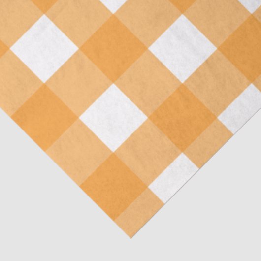 Herbst Orange Kariertes Muster Seidenpapier (Ausschnitt)