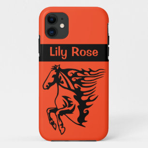Herbst Orange Pony Pferd Bronco Hengst Lineart Case-Mate iPhone Hülle