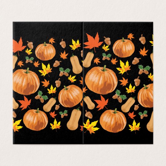 Herbst Orange Pumpkin Fall Pattern (Außenseite Aufgefaltet)