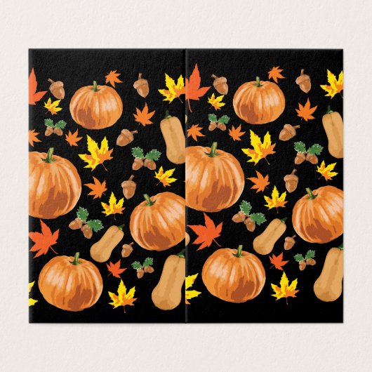 Herbst Orange Pumpkin Fall Pattern (Außenseite Aufgefaltet)