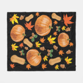 Herbst Orange Pumpkin Fall Pattern Fleecedecke (Vorderseite (Horizontal))