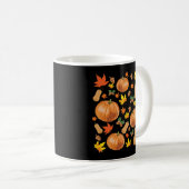 Herbst Orange Pumpkin Fall Pattern Kaffeetasse (VorderseiteRechts)