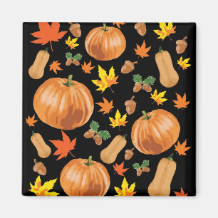 Herbst Orange Pumpkin Fall Pattern Magnet