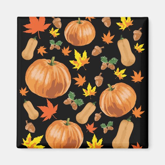 Herbst Orange Pumpkin Fall Pattern Magnet (Vorne)