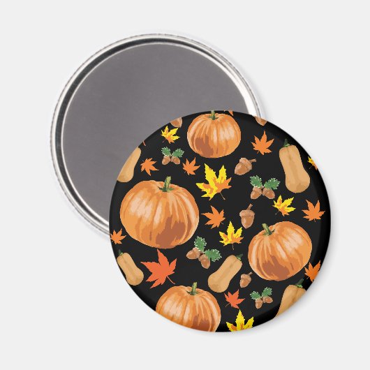 Herbst Orange Pumpkin Fall Pattern Magnet (Vorderseite/Rückseite)
