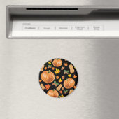 Herbst Orange Pumpkin Fall Pattern Magnet (In Situ (Geschirrspüler))