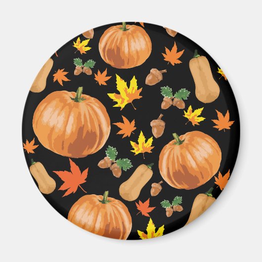 Herbst Orange Pumpkin Fall Pattern Magnet (Vorne)