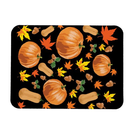 Herbst Orange Pumpkin Fall Pattern Magnet (Horizontal)