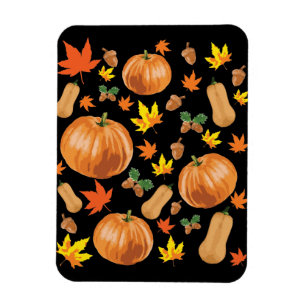 Herbst Orange Pumpkin Fall Pattern Magnet