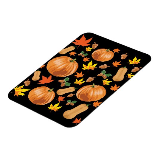 Herbst Orange Pumpkin Fall Pattern Magnet (Linke Seite)