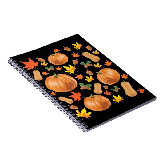 Herbst Orange Pumpkin Fall Pattern Notizblock (Rechte Seite)