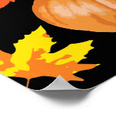 Herbst Orange Pumpkin Fall Pattern Poster (Ecke)