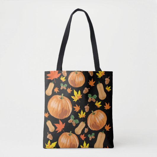Herbst Orange Pumpkin Fall Pattern Tasche (Vorderseite)