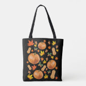Herbst Orange Pumpkin Fall Pattern Tasche (Rückseite)