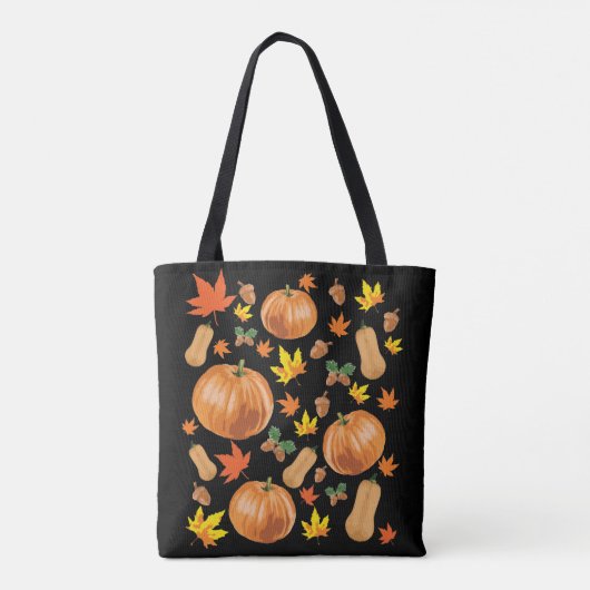 Herbst Orange Pumpkin Fall Pattern Tasche (Rückseite)