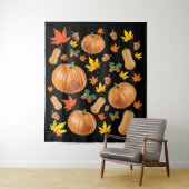 Herbst Orange Pumpkin Fall Pattern Wandteppich (Beispiel)