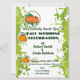 Herbst Orange Pumpkin Green Wedding Einladung