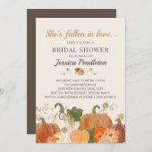 Herbst Orange Pumpkins Gold Brautparty Einladung (Vorne/Hinten)