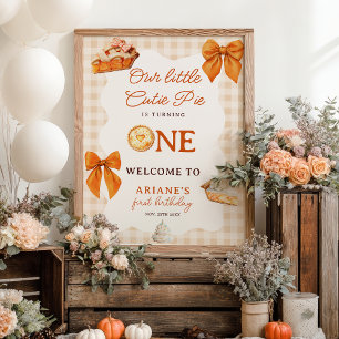 Herbst Orange Schleifchen Cutie Pie 1. Geburtstags Poster