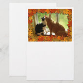 Herbst Orange Tabby Katzen Briefpapier (Vorne/Hinten)