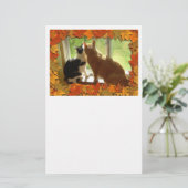 Herbst Orange Tabby Katzen Briefpapier (Stehend Vorderseite)