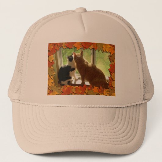 Herbst Orange Tabby Katzen Truckerkappe (Vorderseite)