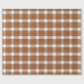 Herbst Orange Tartan Wasserfarbe Karierter Karo Ge Geschenkpapier (Flach)