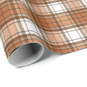 Herbst Orange Tartan Wasserfarbe Karierter Karo Ge Geschenkpapier (Rolleneckpunkt)